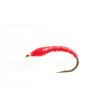 Gambe type 8 Nymphe rouge tinsel rond cuivré taille 16